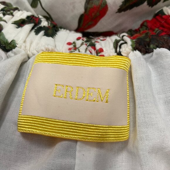 Erdem White / Red Algarve Floral-Print Ruffle Maxi Dress - Picture 4 of 5